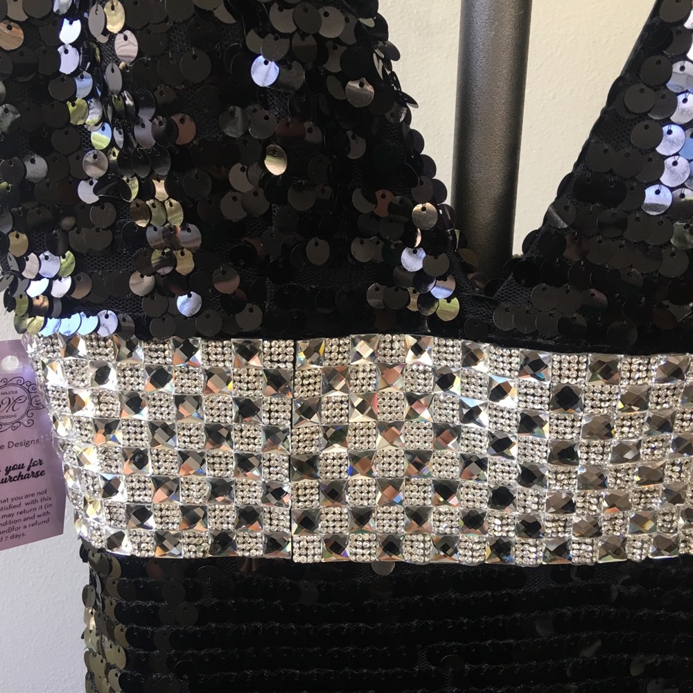 Black Sequence Gown By Aoluoli Size S - image 4